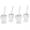 Excellent Houseware Indeliai kiaušiniams su šaukšteliais 4 vnt.iš porceliano