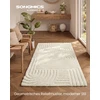 Songmics Kilimas 3D, neslystantis, kreminės baltos spalvos, 150 × 80 cm
