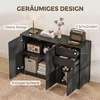 Komoda su 2 stalčiais ir „Push-Click“ mechanizmu, juoda, 117 × 36 × 74 cm