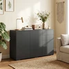 Komoda su 2 stalčiais ir „Push-Click“ mechanizmu, juoda, 117 × 36 × 74 cm