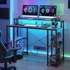 Kompiuterinis stalas su LED apšvietimu, 120 x 50 x 87 cm