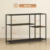 HOMCOM Konsolinis staliukas, prieškambario stalas su 4 lentynomis, šoninis staliukas su plieniniu rėmu, metalinė lentyna mažoms erdvėms, prieškambariui, svetainei, 110 x 30 x 75 cm, juodas