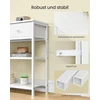 Songmics Konsolinis stalas su 3 stalčiais, baltas, 98,8 × 30 × 78,7 cm