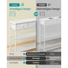 Songmics Konsolinis stalas su 3 stalčiais, baltas, 98,8 × 30 × 78,7 cm