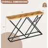 Konsolinis stalas su metaliniu rėmu ir 4 cm stalviršiu, medienos spalvos, 139,7 × 30,5 × 91,4 cm