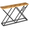 Konsolinis stalas su metaliniu rėmu ir 4 cm stalviršiu, medienos spalvos, 139,7 × 30,5 × 91,4 cm