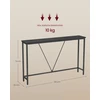 Songmics Konsolinis staliukas, juodos medienos rašto ir matinės juodos spalvos, 120 x 23 x 74 cm