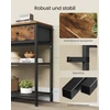 Songmics Konsolinis staliukas su 2 stalčiais, vintažinės rudos spalvos, 76,7 × 30 × 78,7 cm