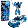 Lean Toys Konstruktorius policijos robotas 2-in-1 su šviesomis ir garsais, mėlynas, baltas, juodas, 46 × 33 × 13 cm, 29 dalių
