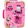 Lean Toys Kosmetikos rinkinys lagamine su veidrodžiu ir priedais 32x24x14 cm