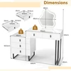 Kosmetinis stalas 120 x 40 x 124 cm