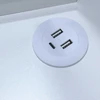 Kosmetinis staliukas su LED veidrodžiu ir USB įkrovimo panele, baltas su auksinėmis detalėmis, 138 x 87 x 40 cm