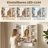 Kosmetinis staliukas su LED veidrodžiu ir 2 stalčiais, baltas, 90 x 40 x 144,7 cm