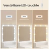 Songmics Kosmetinis staliukas su veidrodžiu ir LED apšvietimu, baltas, 80 × 40 × 144,3 cm