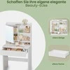 Songmics Vasagle Tualetinis staliukas, tualetinis staliukas su veidrodžiu ir vienu stalčiumi, kosmetinis staliukas