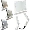 Kosmetinis veidrodis su 10 LED lempučių ir 3 šviesos spalvomis, baltas, 45 × 37 × 7,5 cm
