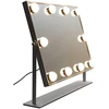 Kosmetinis veidrodis su 10 LED lempučių ir 3 šviesos spalvomis, baltas, 45 × 37 × 7,5 cm