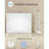 Songmics Kosmetinis veidrodis su 18 reguliuojamo ryškumo LED lempučių, matinės baltos spalvos, 62 × 80 × 5,7 cm