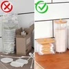 Kosmetinių pagaliukų dėklas Vilde 9x7x9 cm su bambuko dangteliu
