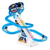 Lean Toys Kosminė astronautų trasa su judančiais laiptais ir šviesos bei garso efektais, mėlyna