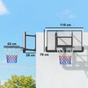 SPORTNOW krepšinio lankas su lenta lauke ir viduje, krepšinio lenta su Ø45 cm plieniniu lanku ir tinkleliu, montuojama ant sienos, krepšinio lenta suaugusiesiems, juoda