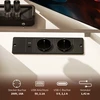HOMCOM L formos žaidimų stalas su lentyna, kompiuterio stalas su monitoriaus stovu, elektros lizdu, USB įkrovimo prievadu, kampinis rašomasis stalas namų biurui, miegamajam, 137 x 140 x 139,5 cm, baltas