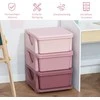 HOMCOM komoda su saugojimo dėžėmis, žaislų organizatorius, žaislų dėžė vaikų kambariui, 3-6 metams, rožinė, 37 x 37 x 56,5 cm