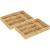 HOMCOM 2 krepšių rinkinys, pinti krepšiai iš vandens hiacinto, daiktų laikymui ir organizavimui, svetainei, virtuvei, miegamajam, 36 x 26 x 5 cm, natūralaus medžio spalvos