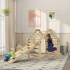 AIYAPLAY 3-in-1 laipynių rinkinys su čiuožykla, laipiojimo trikampis čiuožimui ir laipiojimui, medinis laipiojimo žaislas, vaikams 1,5-4 metų, vidaus, įvairiaspalvis