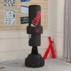 Laisvai pastatomas bokso maišas su reguliuojamo aukščio smūgių pagalve ir pripildomu pagrindu, juodas, 57 × 57 × 175 cm