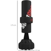 Laisvai pastatomas bokso maišas su reguliuojamo aukščio smūgių pagalve ir pripildomu pagrindu, juodas, 57 × 57 × 175 cm