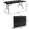 Gardlov 12280 Sulankstomas stalas 180 x 74 cm, juodas