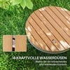 Outsunny sodo dušas su reguliuojamu ratuku, aliuminio lauko dušas iki 4 m fontano aukščio, Ø70,5 cm, saunos dušas medžio imitacija, neslystantis, atsparus oro sąlygoms, lauko kempingo dušas baseinui, saunai