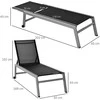"Outsunny Relax Lounger" saulės gultas su 5 pakopų atlošu aliuminis juodas 169x65x102cm