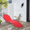 "Outsunny" sulankstomas raudonos spalvos gultas su reguliuojamu atlošu, pagamintas iš metalo ir poliesterio