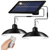 Lauko kabinama saulės lempa su LED ir nuotoliniu valdymu