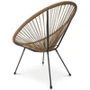 Lauko kėdė su technoratano sėdyne ir metalinėmis kojomis, ratano spalvos, 71 × 75 × 84 cm