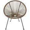 Lauko kėdė su technoratano sėdyne ir metalinėmis kojomis, ratano spalvos, 71 × 75 × 84 cm