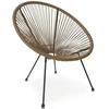 Lauko kėdė su technoratano sėdyne ir metalinėmis kojomis, ratano spalvos, 71 × 75 × 84 cm, 2 vnt.