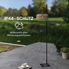 Outsunny saulės energija varoma rotango grindų lempa, saulės šviestuvai su šviesos jutikliu, automatinis boho stiliaus saulės šviestuvas, IP44 atsparus vandeniui, lauko žibintas sodui, balkonui, kiemui