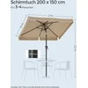 Songmics Stačiakampio formos balkono skėtis 200 x 150 cm taupe spalvos