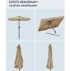 Songmics Stačiakampio formos balkono skėtis 200 x 150 cm taupe spalvos