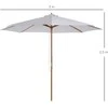 Outsunny Medinis sodo skėtis 300 cm - kreminis