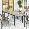 Outsunny Ištraukiamas Sodo Stalas Valgomojo Stalas 6-8 asmenims, 160/240 x 90 cm Aliuminio Balkono Stalas Medžio Išvaizda, Atsparus Oro Sąlygoms Terasos Stalas Lauko Bufeto Stalas Sode, Terasoje, Balkone, Pilka