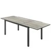 Outsunny Ištraukiamas Sodo Stalas Valgomojo Stalas 6-8 asmenims, 160/240 x 90 cm Aliuminio Balkono Stalas Medžio Išvaizda, Atsparus Oro Sąlygoms Terasos Stalas Lauko Bufeto Stalas Sode, Terasoje, Balkone, Pilka