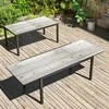 Outsunny Ištraukiamas Sodo Stalas Valgomojo Stalas 6-8 asmenims, 160/240 x 90 cm Aliuminio Balkono Stalas Medžio Išvaizda, Atsparus Oro Sąlygoms Terasos Stalas Lauko Bufeto Stalas Sode, Terasoje, Balkone, Pilka