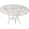 Home4You Stalas JASMINE D70xH75cm, antikvarinis baltas metalas