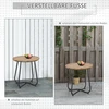 Lauko stalas su reguliuojamomis kojelėmis, rudas, Ø49 × 48 cm