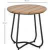 Lauko stalas su reguliuojamomis kojelėmis, rudas, Ø49 × 48 cm