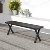 Lauko suoliukas su grotelinė sėdyne ir X formos kojomis, juodas, 137,2 × 35,6 × 45,7 cm